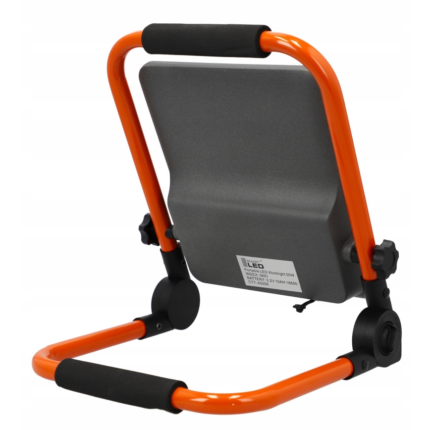 LED punjivi reflektor sa stalkom LED/50W/3,2V 4500K 5000 mAh IP65 narandžasta