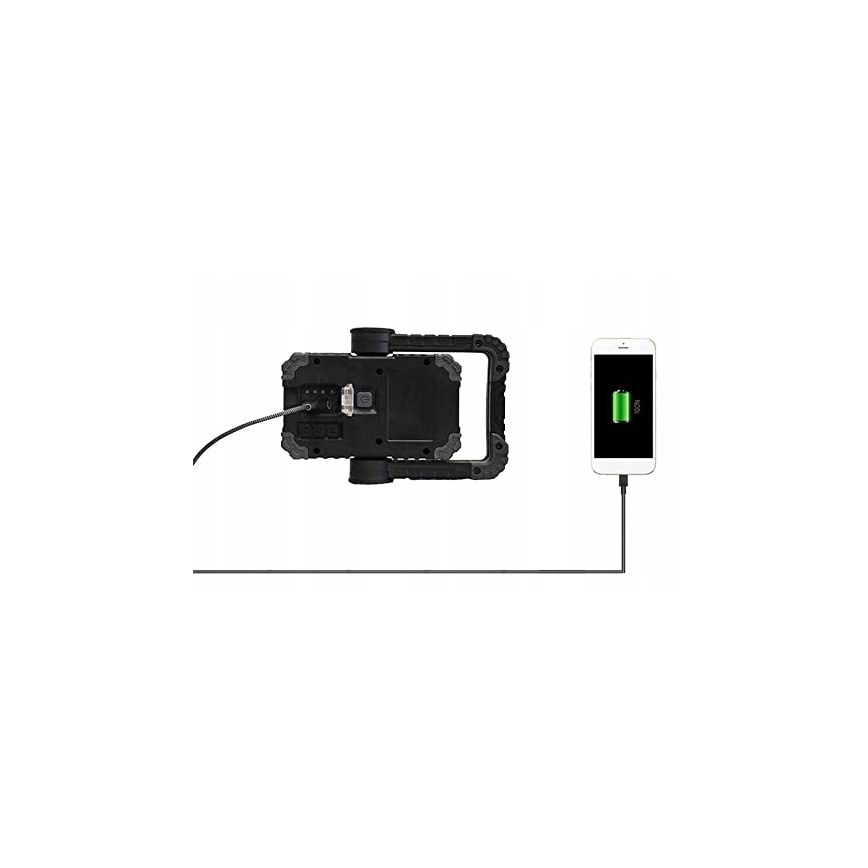 LED punjivi reflektor sa zvučnikom i funkcijom powerbanke LED/10W/5V 4400 mAh IP44 crna/žuta