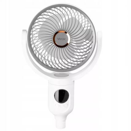 LED Punjivi podni ventilator sa LED osvetljenjem LED/4,8W/5V USB 7200 mAh beli + daljinski upravljač