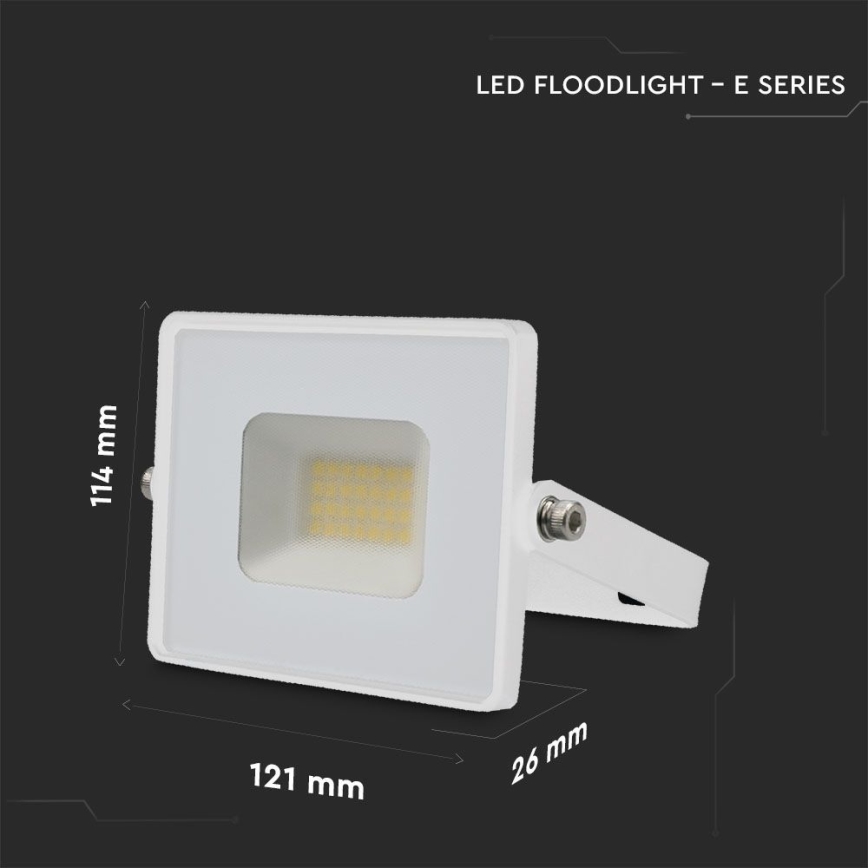 LED reflektor LED/20W/230V 6500K IP65 bela
