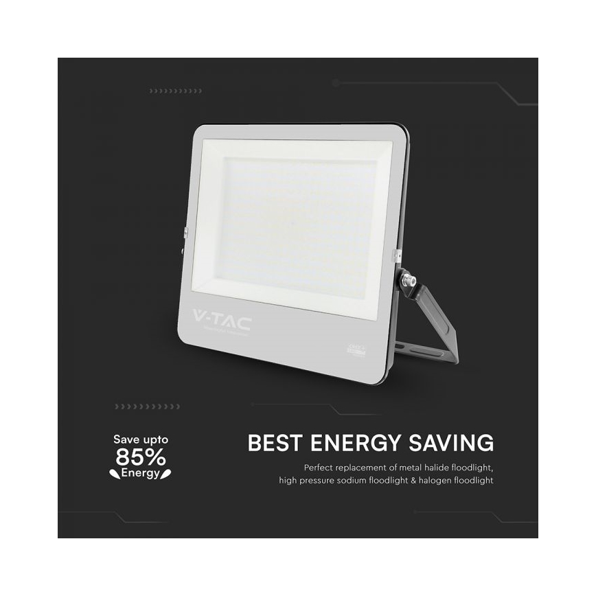 LED Reflektor LED/300W/230V 4000K IP65 crni