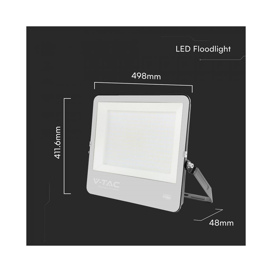 LED Reflektor LED/300W/230V 4000K IP65 crni