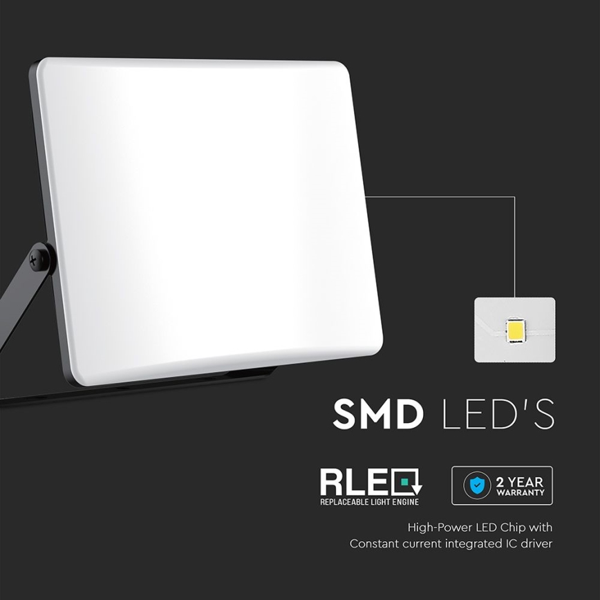 LED Reflektor LED/50W/230V 3000/4000/6500K IP65 crna
