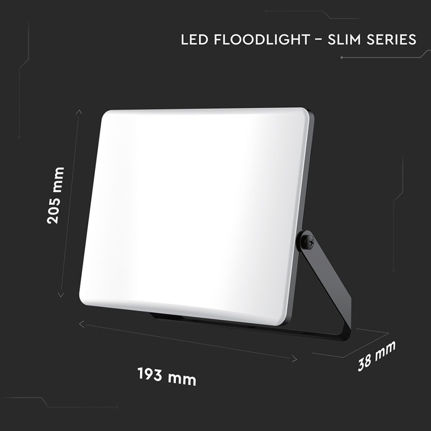 LED Reflektor LED/50W/230V 3000/4000/6500K IP65 crna