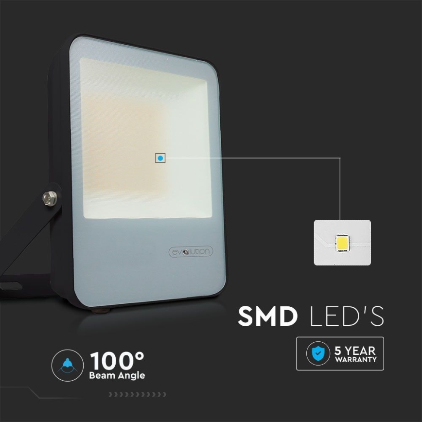 LED reflektor LED/50W/230V 6400K IP65 crna