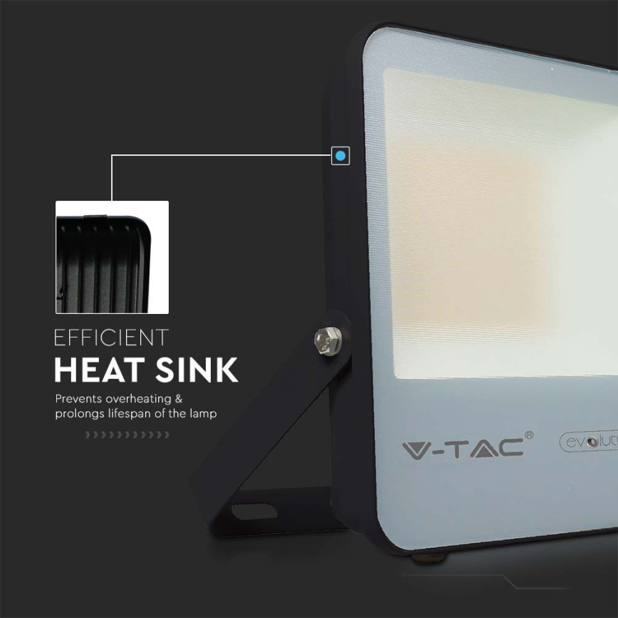 LED reflektor LED/50W/230V 6400K IP65 crna