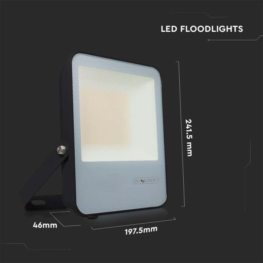 LED reflektor LED/50W/230V 6400K IP65 crna