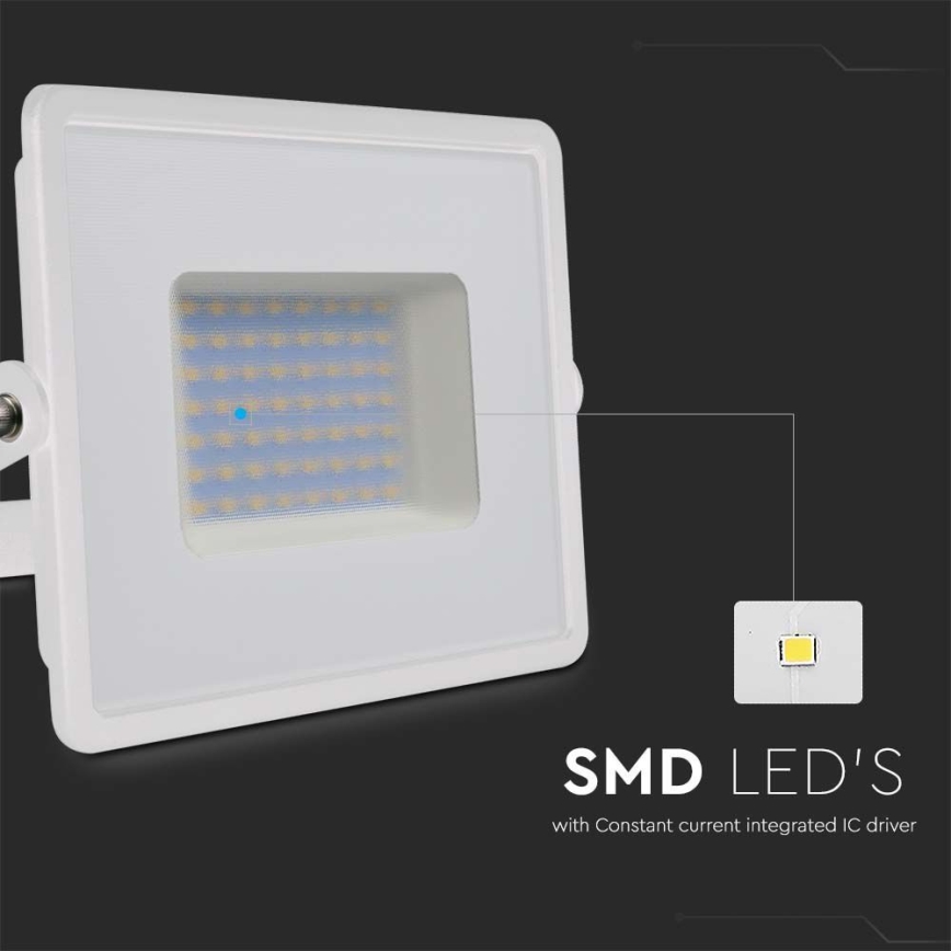 LED reflektor LED/50W/230V 6500K IP65 bela