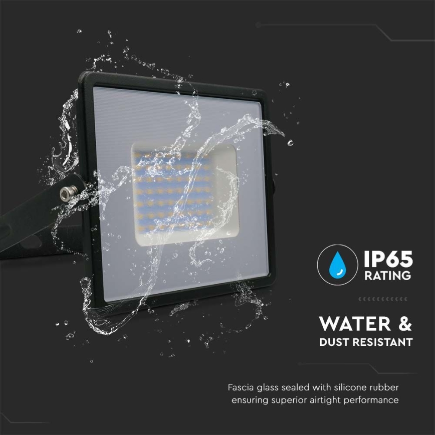 LED reflektor LED/50W/230V 6500K IP65 crna