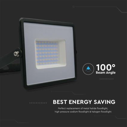 LED reflektor LED/50W/230V 6500K IP65 crna