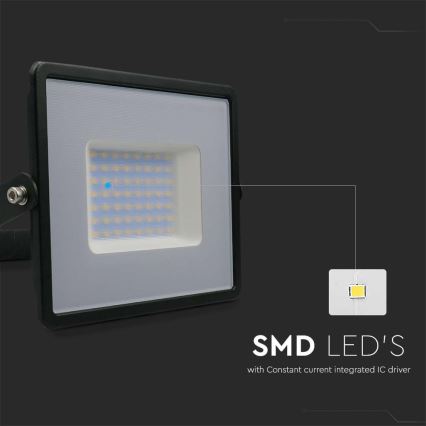 LED reflektor LED/50W/230V 6500K IP65 crna
