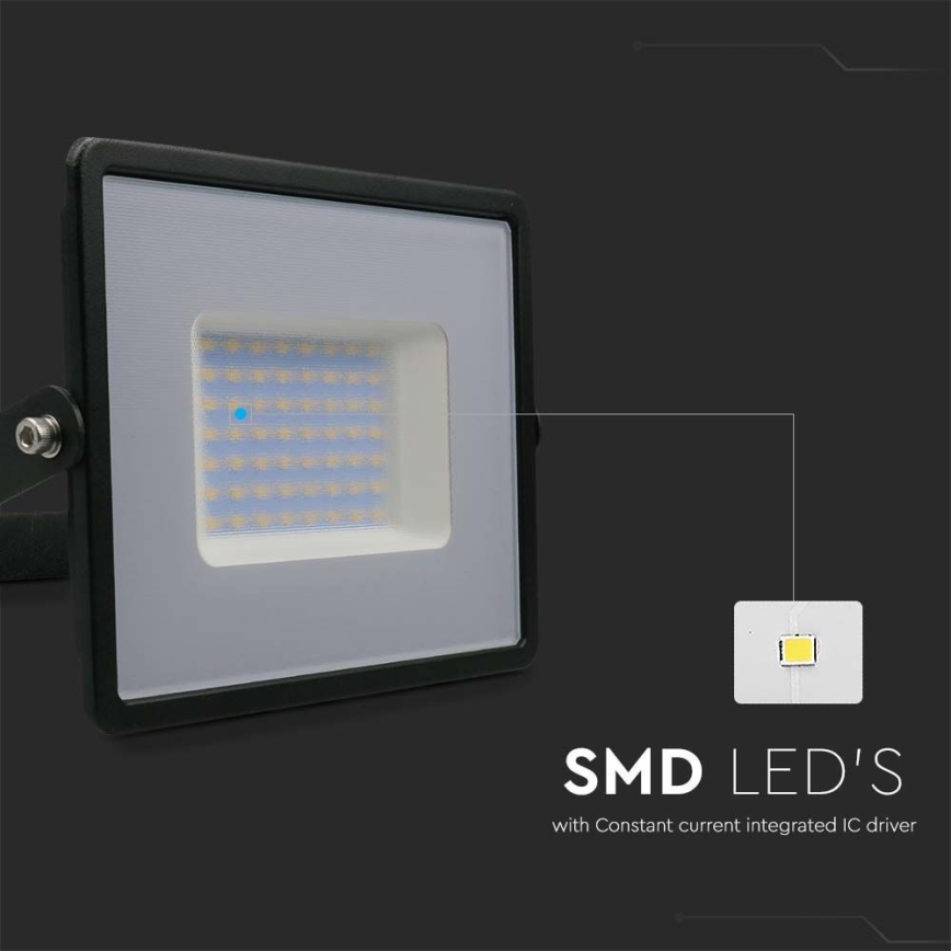 LED reflektor LED/50W/230V 6500K IP65 crna