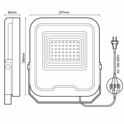 LED reflektor PROFI LED/100W/180-265V 5000K IP65