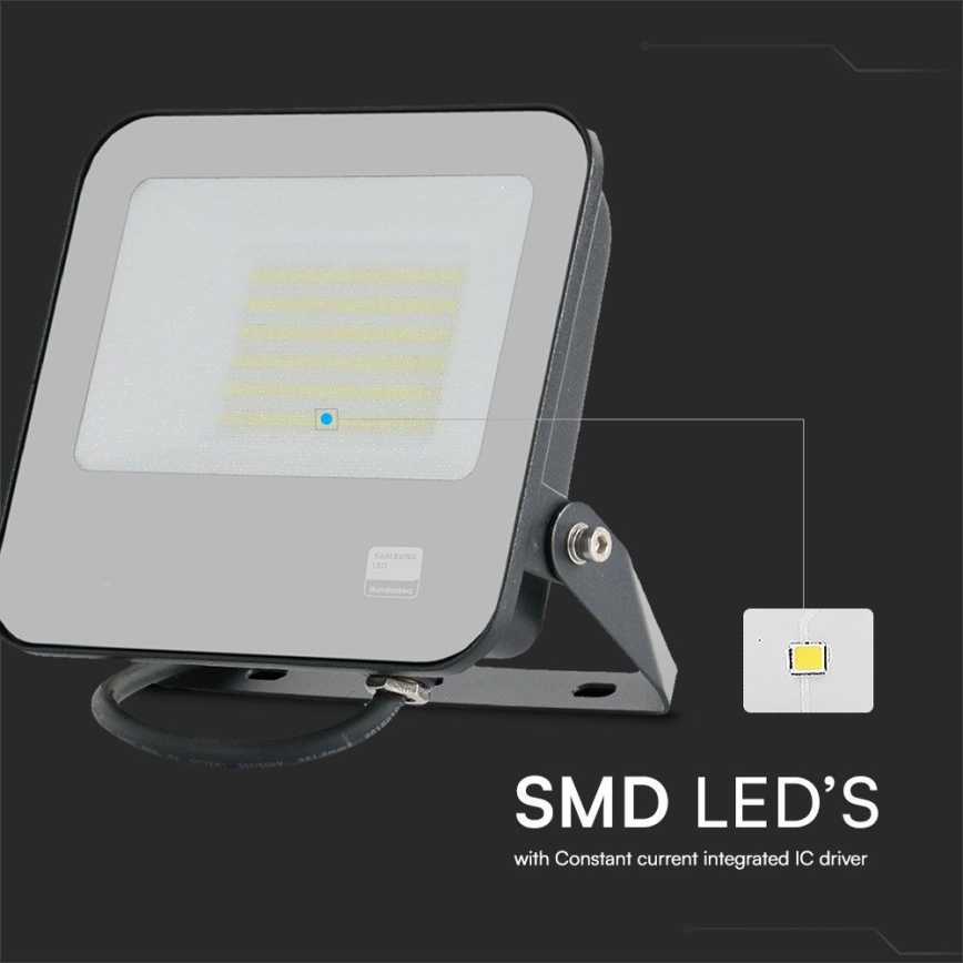 LED reflektor sa SAMSUNG čipom, 50W, 230V, 6500K, IP65, crna