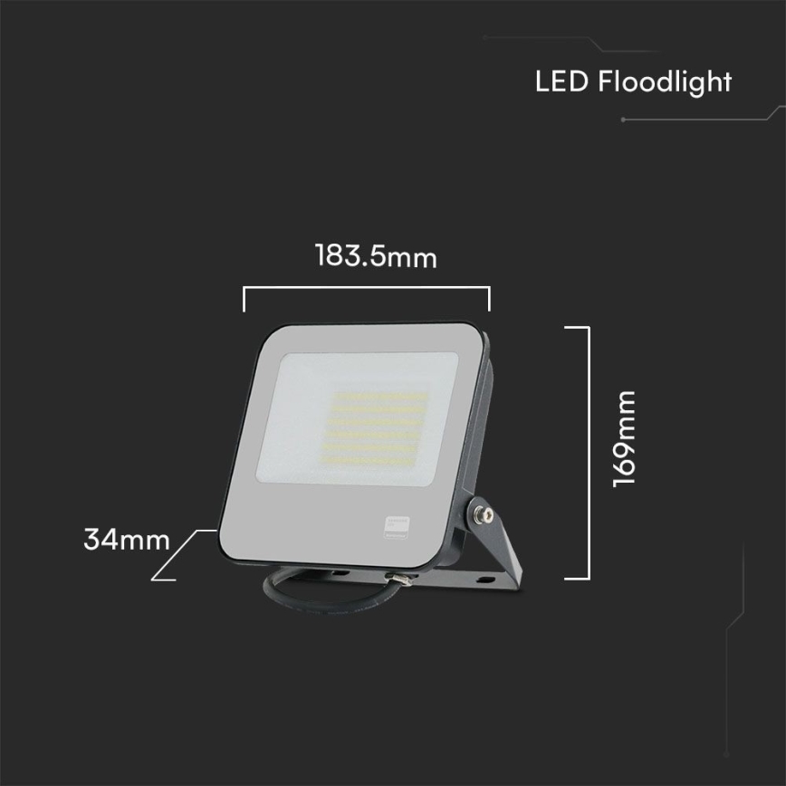 LED reflektor sa SAMSUNG čipom, 50W, 230V, 6500K, IP65, crna
