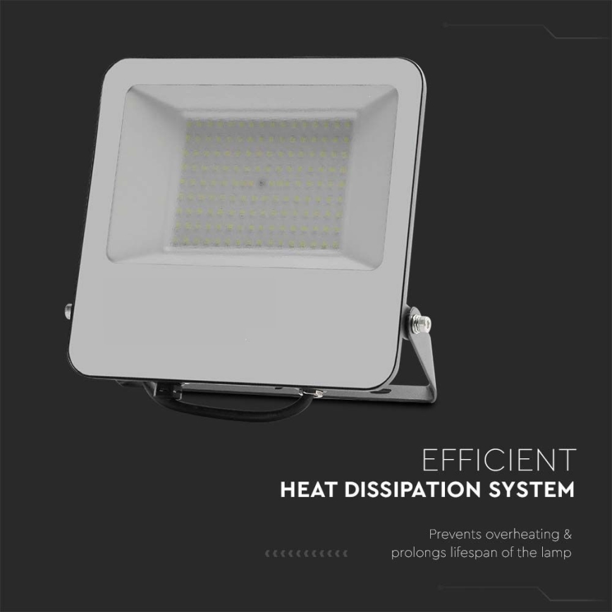 LED reflektor sa SAMSUNG LED čipom, 100W/230V, 6500K, IP65, crne boje