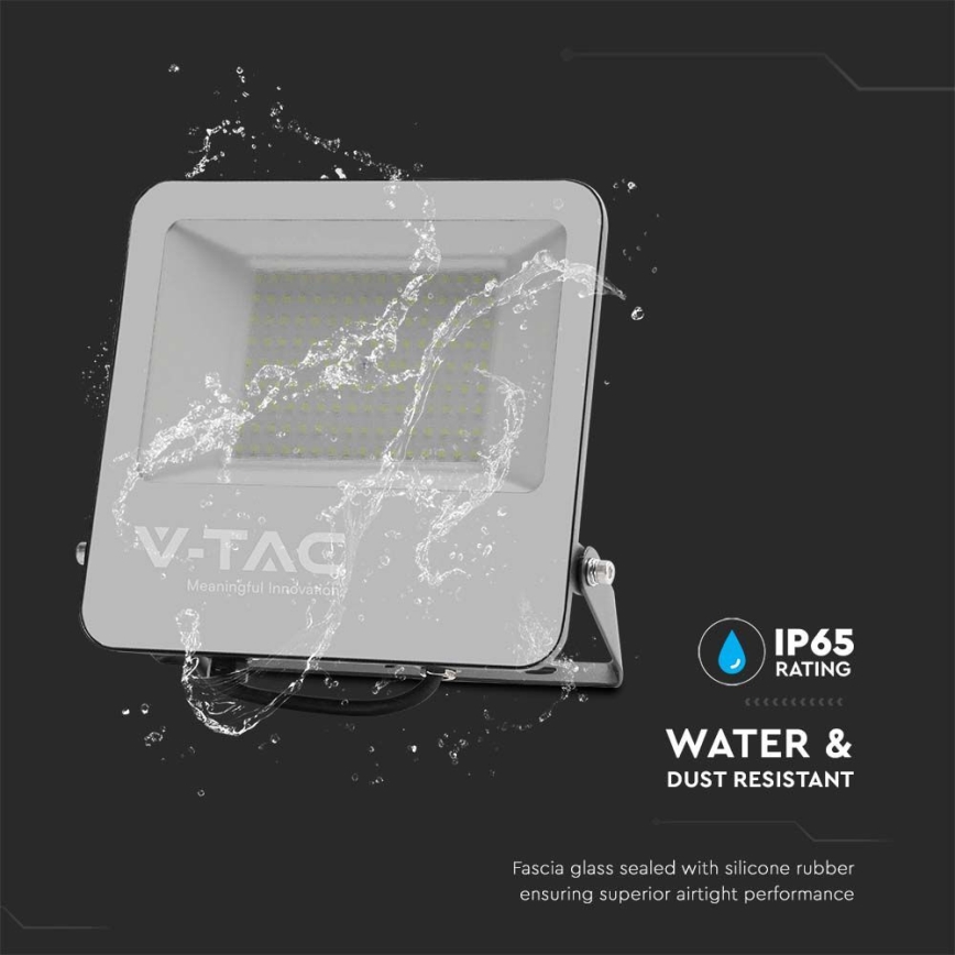 LED reflektor sa SAMSUNG LED čipom, 100W/230V, 6500K, IP65, crne boje