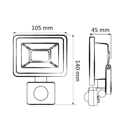 LED reflektor sa senzorom 20W/230V IP65
