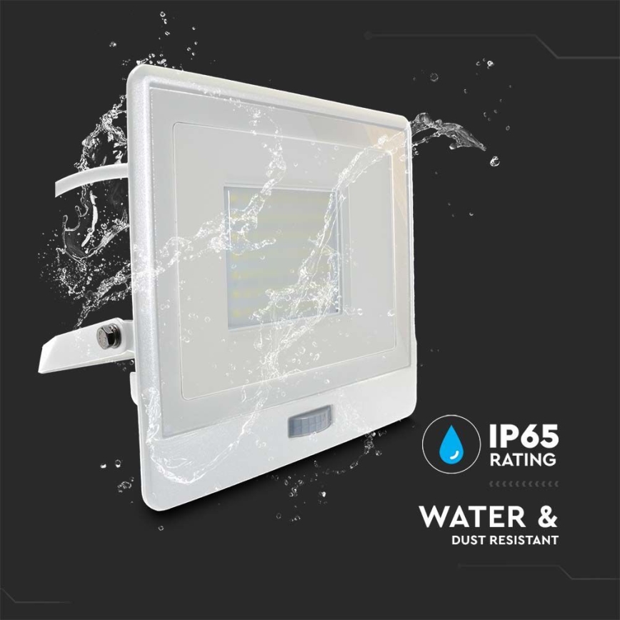 LED reflektor sa senzorom, 50W, 230V, 4000K, IP65, beo