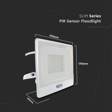 LED reflektor sa senzorom, 50W, 230V, 4000K, IP65, beo