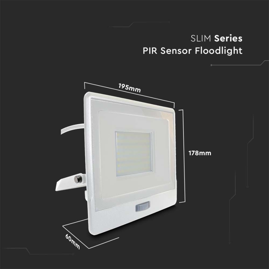 LED reflektor sa senzorom, 50W, 230V, 4000K, IP65, beo
