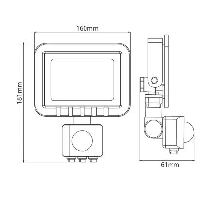 LED reflektor sa senzorom LED/30W/230V IP65