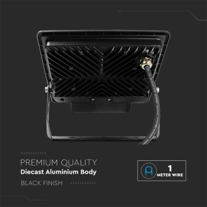 LED Reflektor sa senzorom LED/50W/230V 4000K IP65 crno