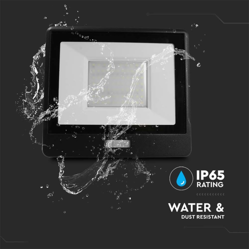LED Reflektor sa senzorom LED/50W/230V 4000K IP65 crno
