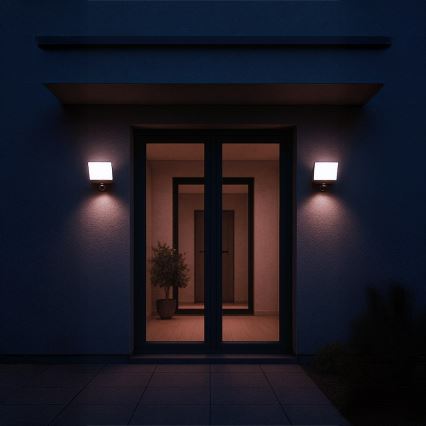 LED reflektor sa senzorom pokreta i sumraka DAVOS LED/30W/230V IP54 crna