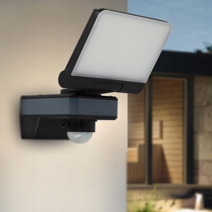 LED reflektor sa senzorom pokreta i sumraka LED/24W/230V 4200K IP54 crna