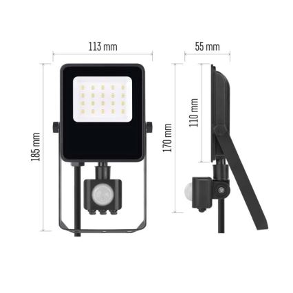 LED reflektor sa senzorom VISIO LED/10W/230V 4000K IP65