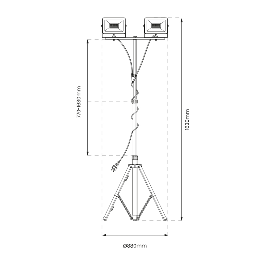 LED reflektor sa stalkom 2xLED/30W/230V 4000K IP44