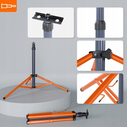 LED reflektor sa stalkom 3xLED/50W/230V 4500K IP65 crna/narandžasta