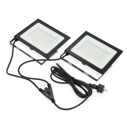 LED reflektor sa stalkom TIGRA 2xLED/100W/230V 4000K IP54 crna/žuta