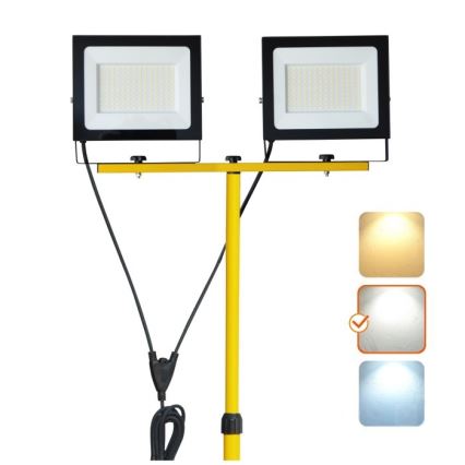 LED reflektor sa stalkom TIGRA 2xLED/100W/230V 4000K IP54 crna/žuta