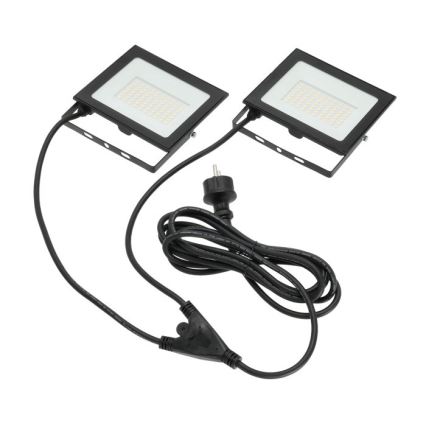 LED reflektor sa stalkom TIGRA 2xLED/50W/230V 4000K IP54 crna/žuta