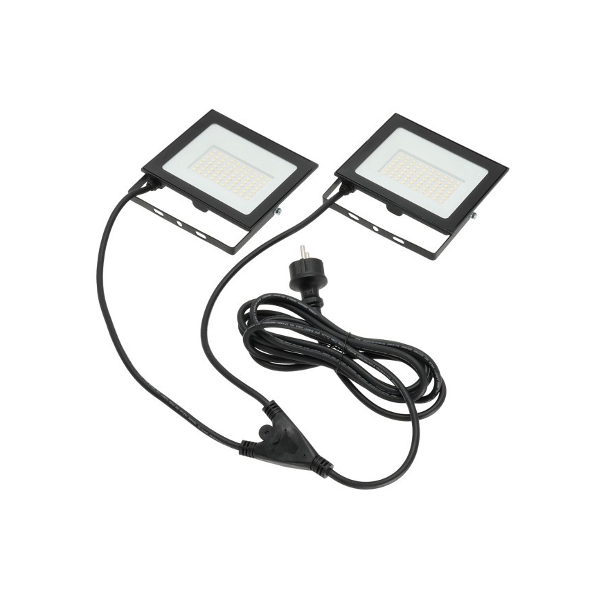 LED reflektor sa stalkom TIGRA 2xLED/50W/230V 4000K IP54 crna/žuta