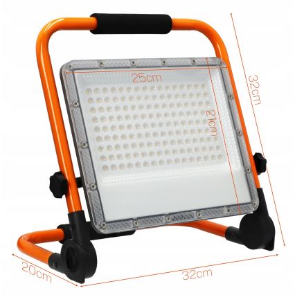 LED reflektor sa stativom LED/100W/230V 4500K IP65 narandžaste boje