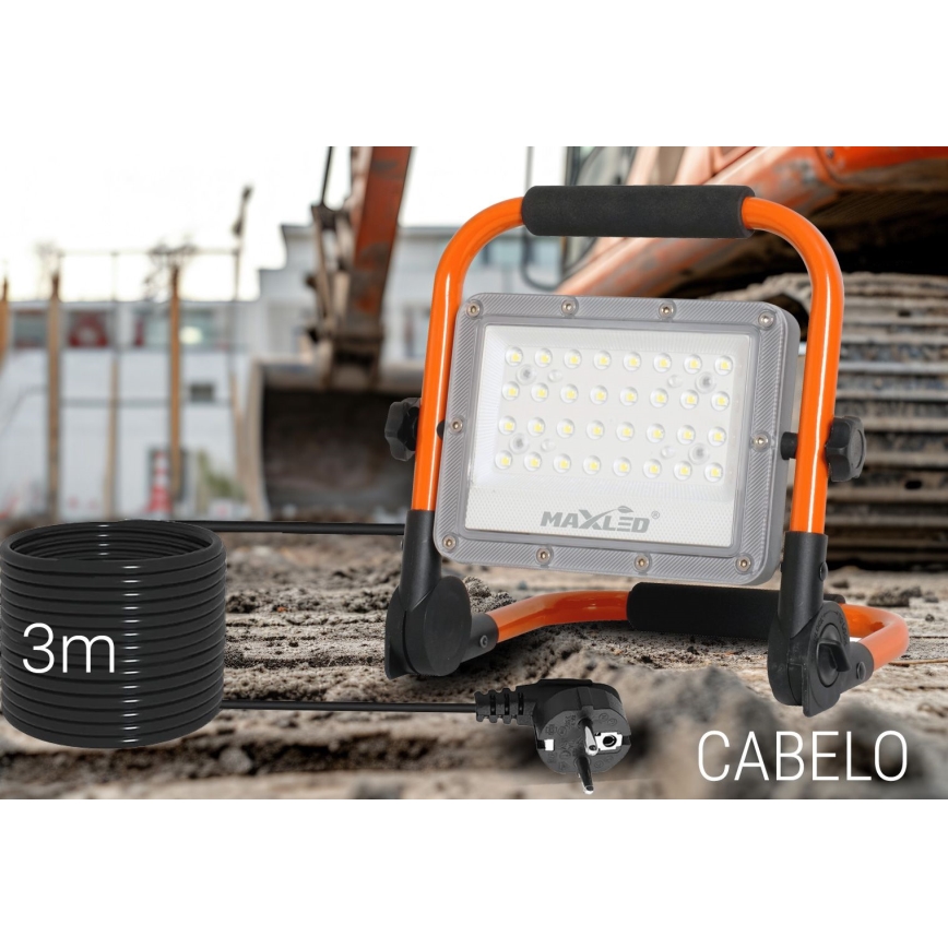 LED reflektor sa stativom LED/50W/230V 5000K IP65 narandžaste boje