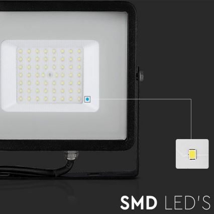 LED reflektor SAMSUNG čip, 50W, 230V, 6500K, IP65, crni