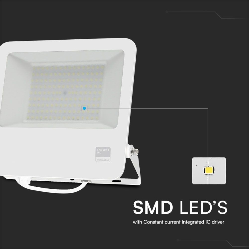 LED reflektor SAMSUNG čip LED/100W/230V 6400K IP65 bela