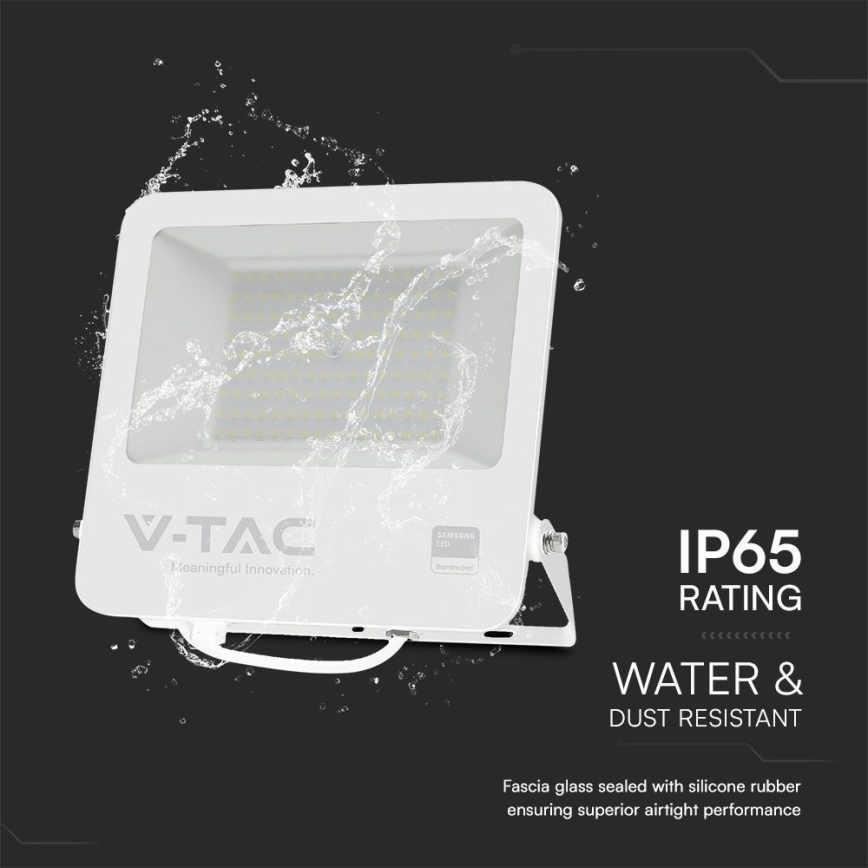 LED reflektor SAMSUNG čip LED/100W/230V 6400K IP65 bela