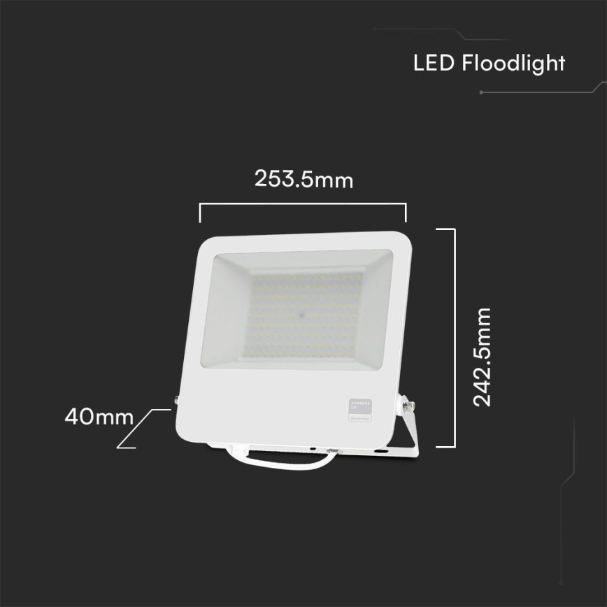 LED reflektor SAMSUNG čip LED/100W/230V 6400K IP65 bela