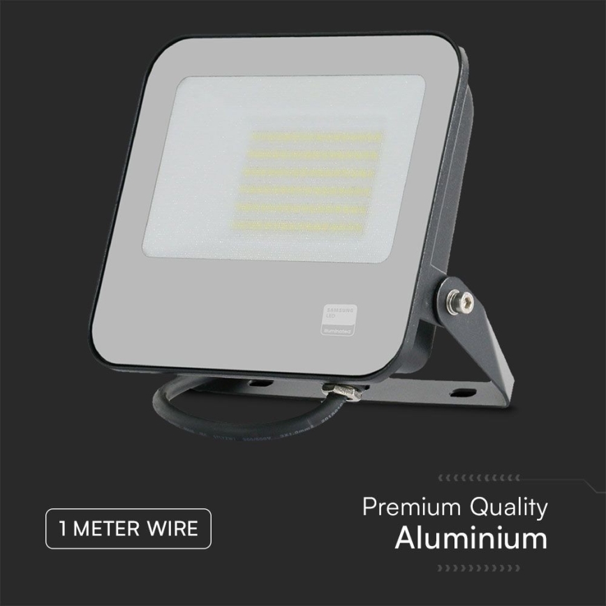 LED reflektor SAMSUNG LED čip/50W/230V 4000K IP65 crna
