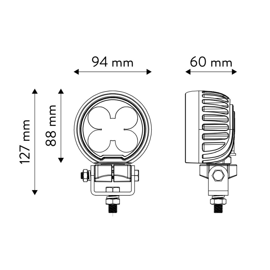 LED reflektor za automobil BLACK LED/50W/10-30V IP69 5700K okrugli