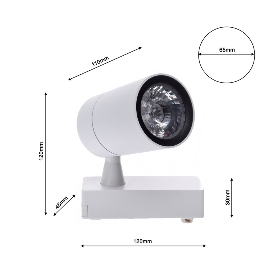 LED Reflektorska svjetiljka za tračni sustav TRACK LIGHT LED/7W/230V 4000K bijela