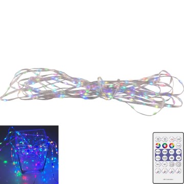 LED RGB božićni niz lampica LED/10W/5V 10 m USB + sa daljinskim upravljačem