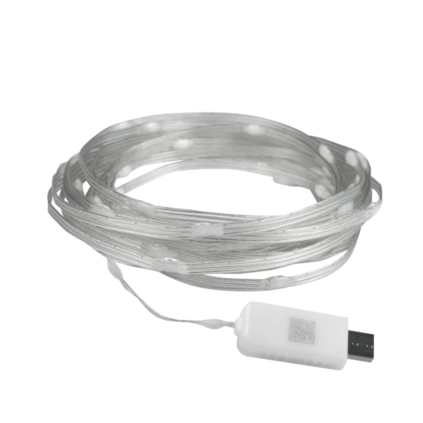 LED RGB božićni niz lampica LED/10W/5V 10 m USB + sa daljinskim upravljačem