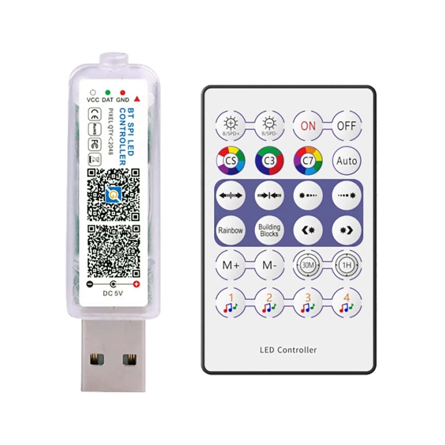 LED RGB božićni niz lampica LED/10W/5V 10 m USB + sa daljinskim upravljačem