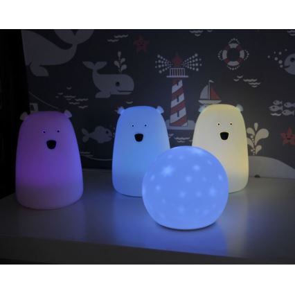 LED RGB Dečija dodirna lampica BEAR LED/0,8W/5V plava